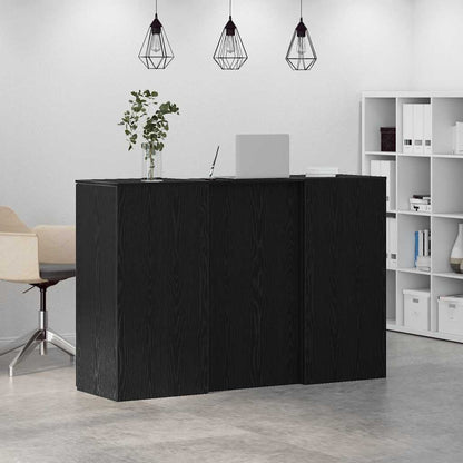 Reception Desk Black Oak 155x50x103.5 cm Engineered Wood