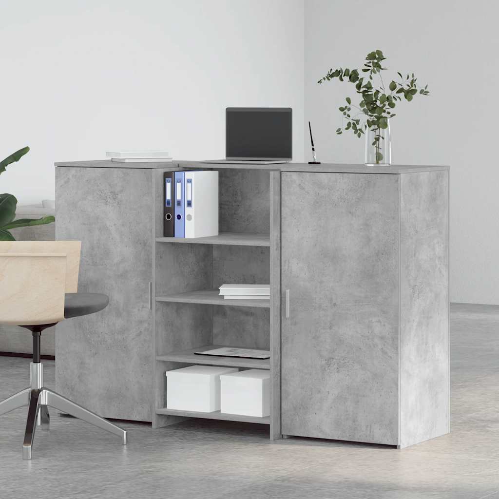 Reception Desk Concrete Grey 155x50x103.5 cm Engineered Wood