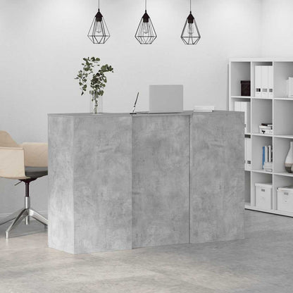 Reception Desk Concrete Grey 155x50x103.5 cm Engineered Wood