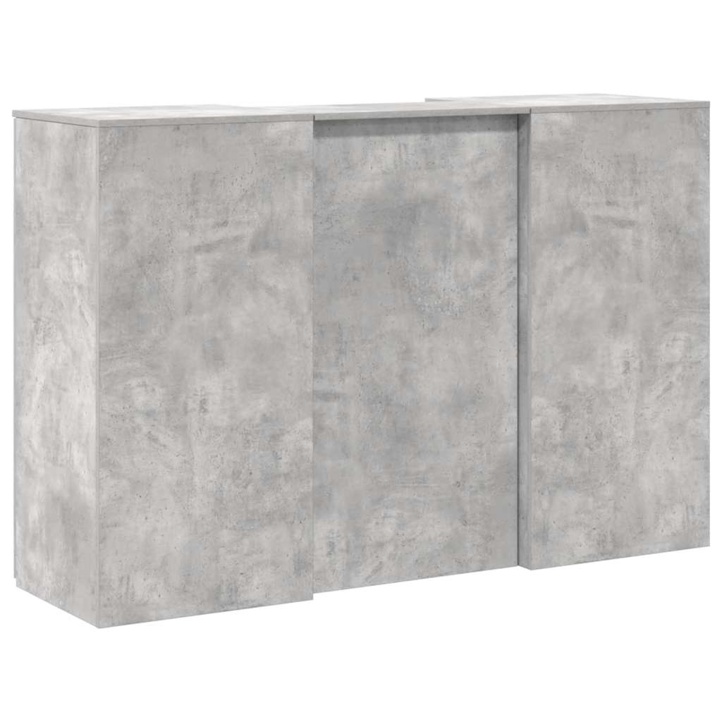 Reception Desk Concrete Grey 155x50x103.5 cm Engineered Wood