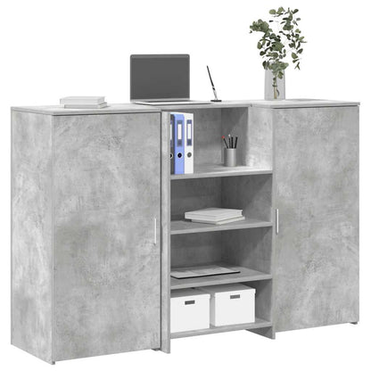 Reception Desk Concrete Grey 155x50x103.5 cm Engineered Wood