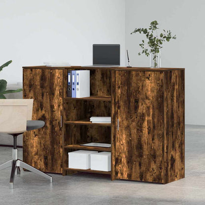 Reception Desk Smoked Oak 155x50x103.5 cm Engineered Wood