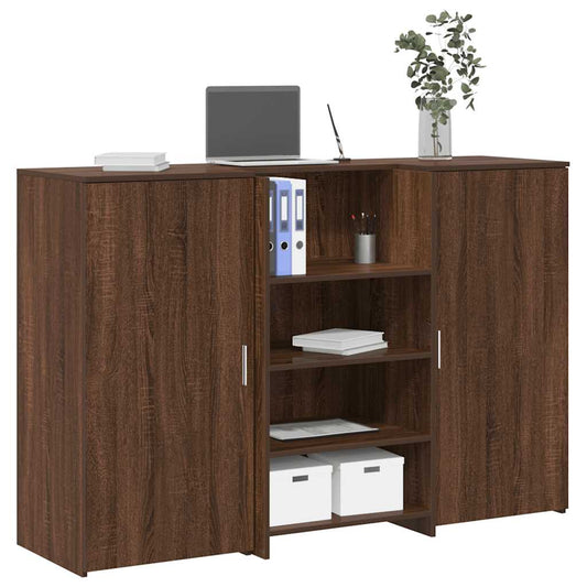 Reception Desk Brown Oak 155x50x103.5 cm Engineered Wood