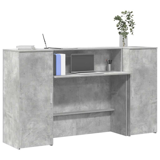 Reception Desk Concrete Grey 180x50x103.5 cm Engineered Wood