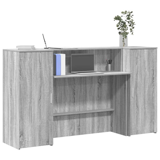 Reception Desk Grey Sonoma 180x50x103.5 cm Engineered Wood