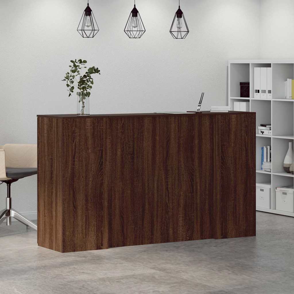 Reception Desk Brown Oak 180x50x103.5 cm Engineered Wood