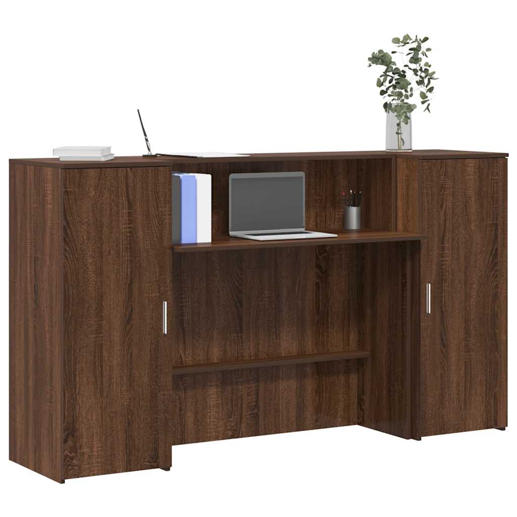 Reception Desk Brown Oak 180x50x103.5 cm Engineered Wood