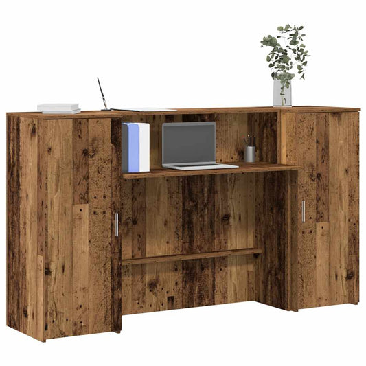 Reception Desk Old Wood 180x50x103.5 cm Engineered Wood