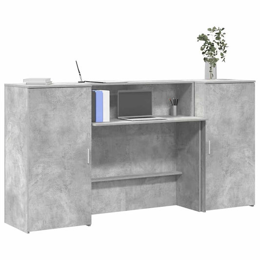 Reception Desk Concrete Grey 200x50x103.5 cm Engineered Wood