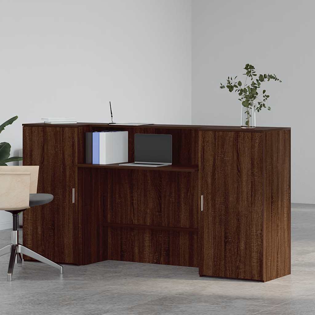 Reception Desk Brown Oak 200x50x103.5 cm Engineered Wood