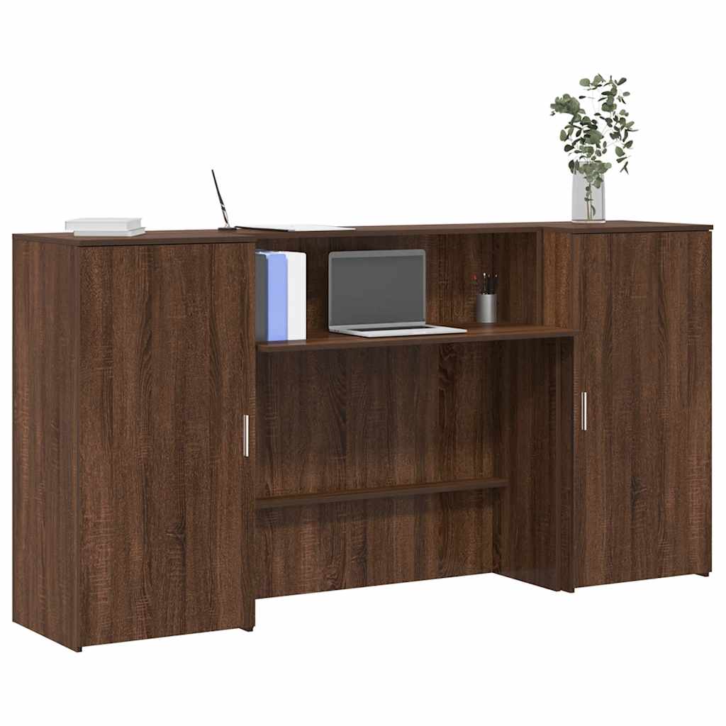 Reception Desk Brown Oak 200x50x103.5 cm Engineered Wood