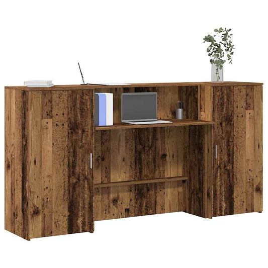 Reception Desk Old Wood 200x50x103.5 cm Engineered Wood