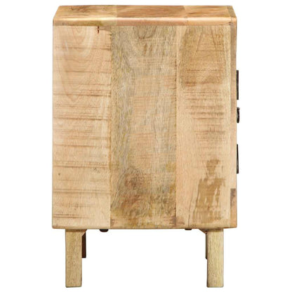 Bedside Cabinet 2 pcs 40x32x46 cm Solid Wood Rough Mango