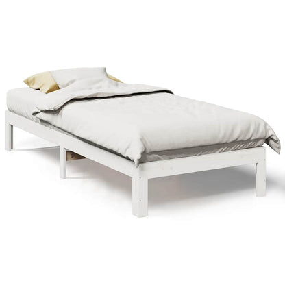 Bed Frame without Mattress White 90x200 cm Solid Wood Pine