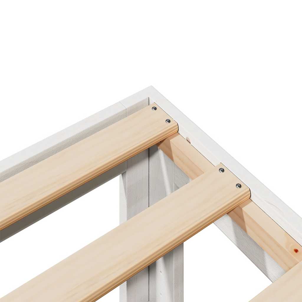Bed Frame without Mattress White 90x200 cm Solid Wood Pine