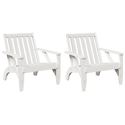 Garden Adirondack Chairs 2 pcs White 75x77x77 cm Solid Wood Pine