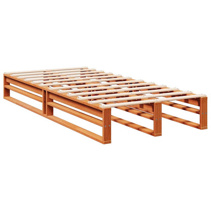 Bookcase Bed without Mattress Wax Brown 75x190cm Solid Wood Pine
