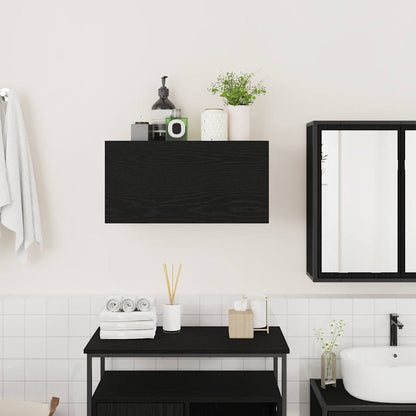 Bathroom Wall Cabinet Black 60x25x30 cm Engineered Wood