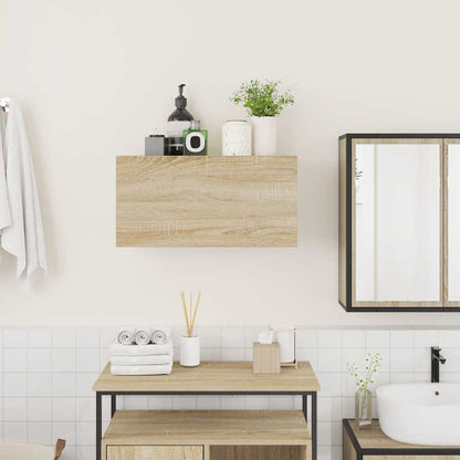 Bathroom Wall Cabinet Sonoma Oak 60x25x30 cm Engineered Wood