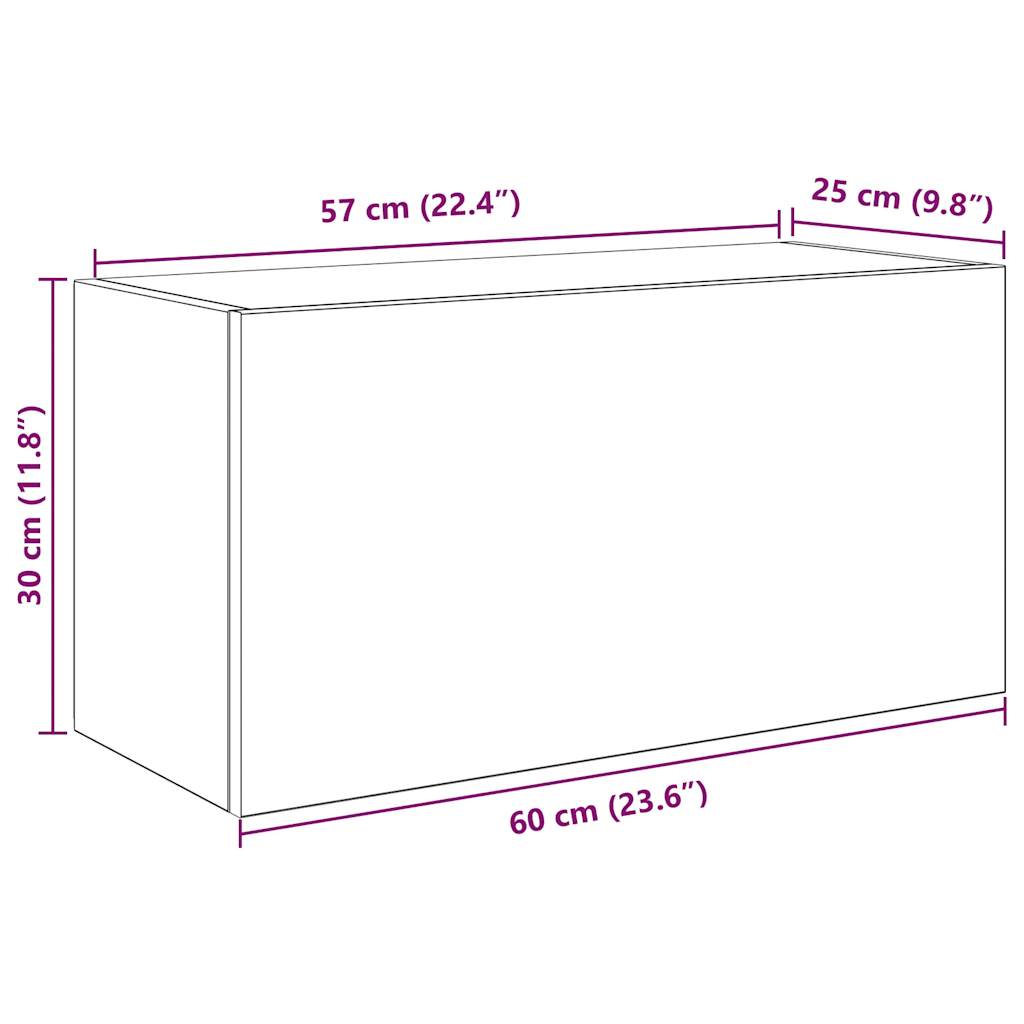 Bathroom Wall Cabinet Sonoma Oak 60x25x30 cm Engineered Wood