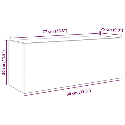 Bathroom Wall Cabinet Old Wood 80x25x30 cm Engineered Wood