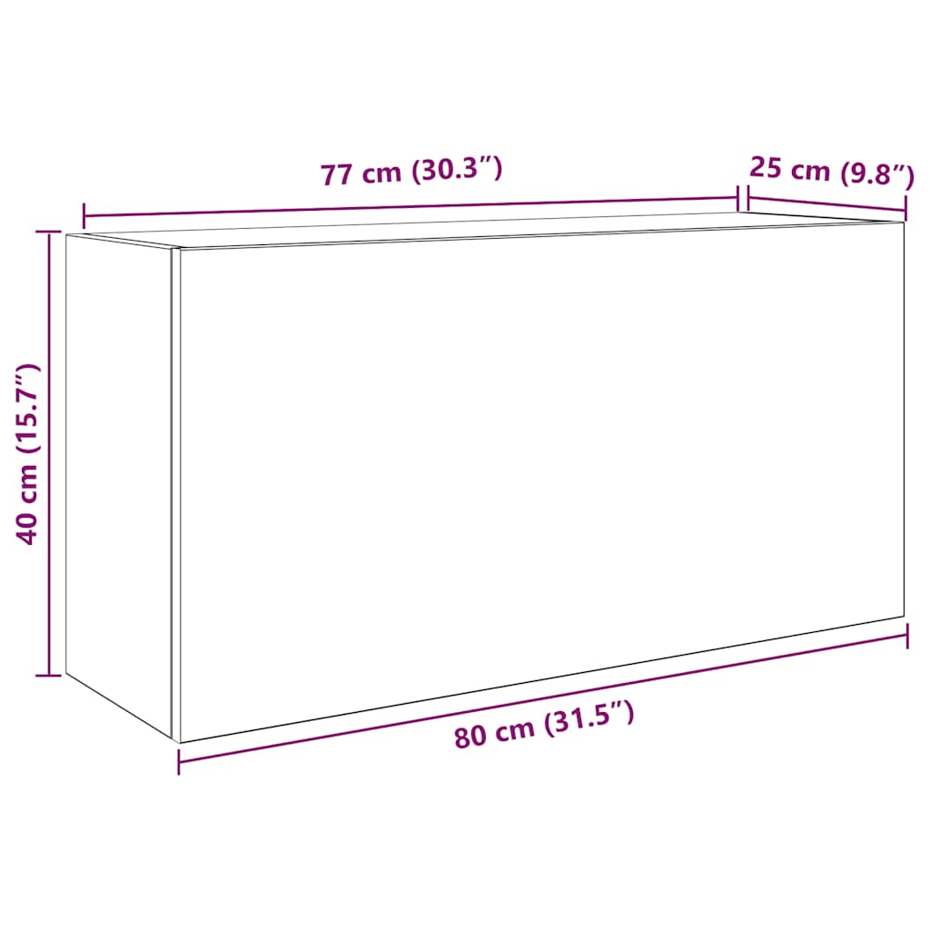 Bathroom Wall Cabinet White 80x25x40 cm Engineered Wood