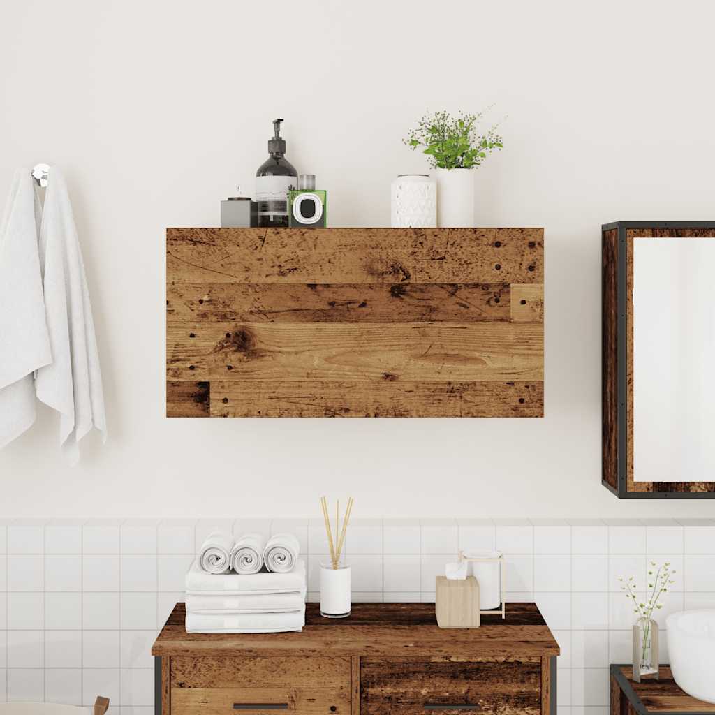 Bathroom Wall Cabinet Old Wood 80x25x40 cm Engineered Wood