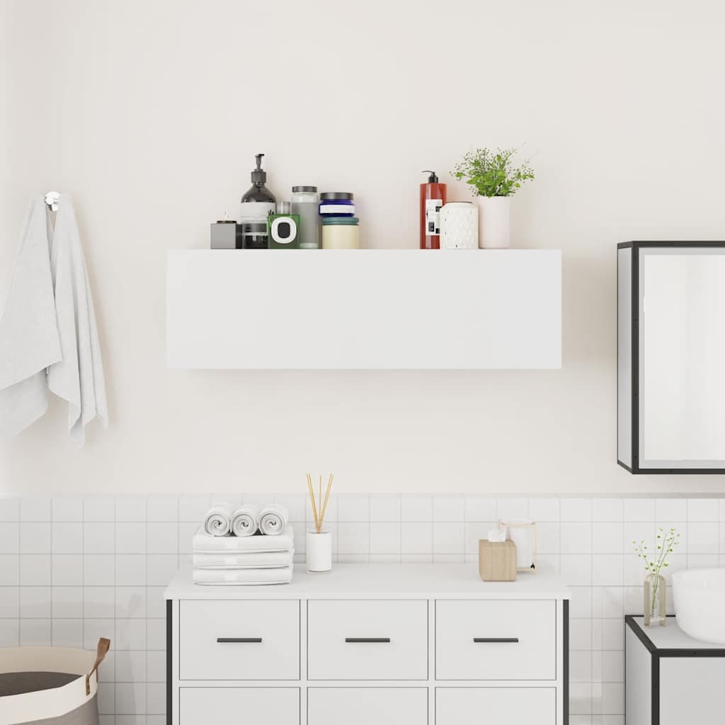 Bathroom Wall Cabinet White 100x25x30 cm Engineered Wood