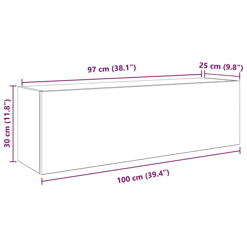 Bathroom Wall Cabinet Sonoma Oak 100x25x30 cm Engineered Wood