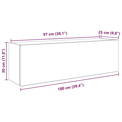 Bathroom Wall Cabinet Sonoma Oak 100x25x30 cm Engineered Wood