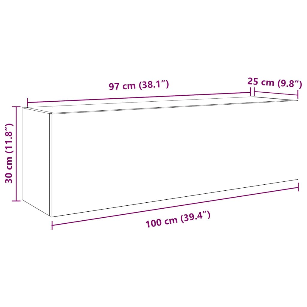 Bathroom Wall Cabinet Concrete Grey 100x25x30 cm Engineered Wood