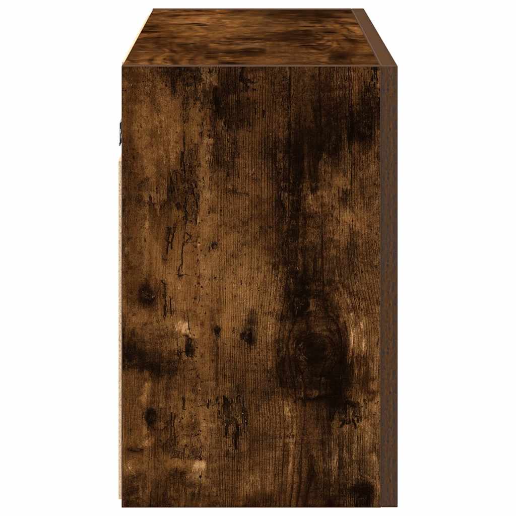 Bathroom Wall Cabinet Smoked Oak 100x25x40 cm Engineered Wood