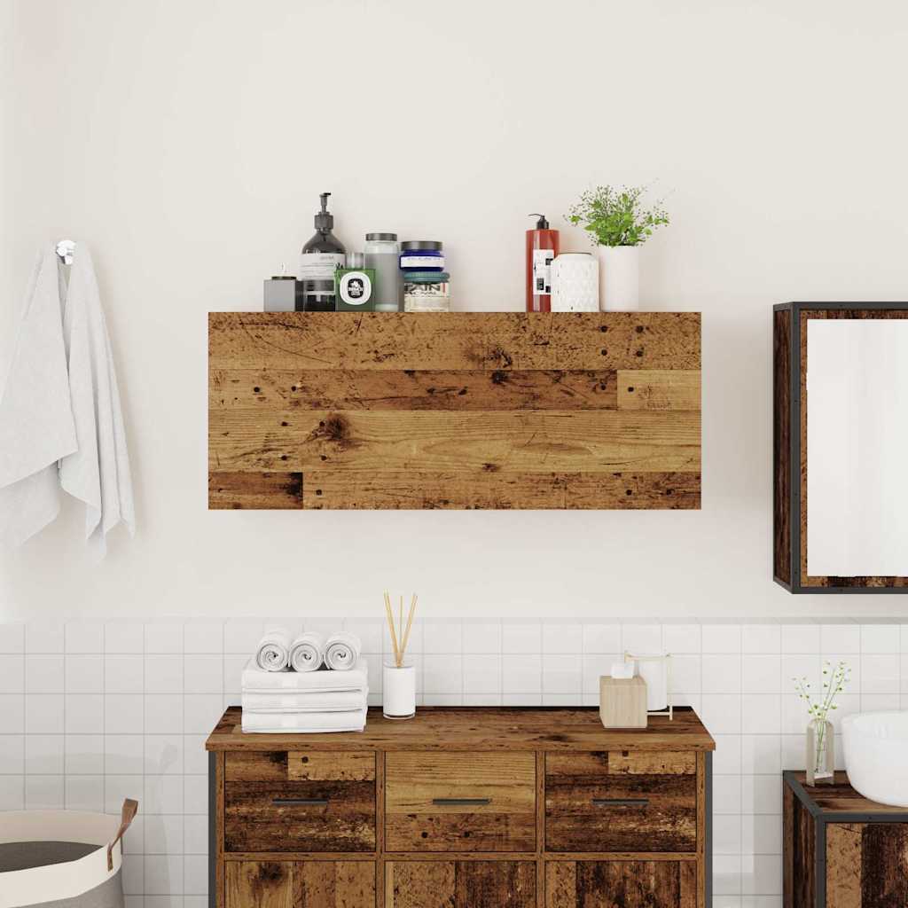 Bathroom Wall Cabinet Old Wood 100x25x40 cm Engineered Wood