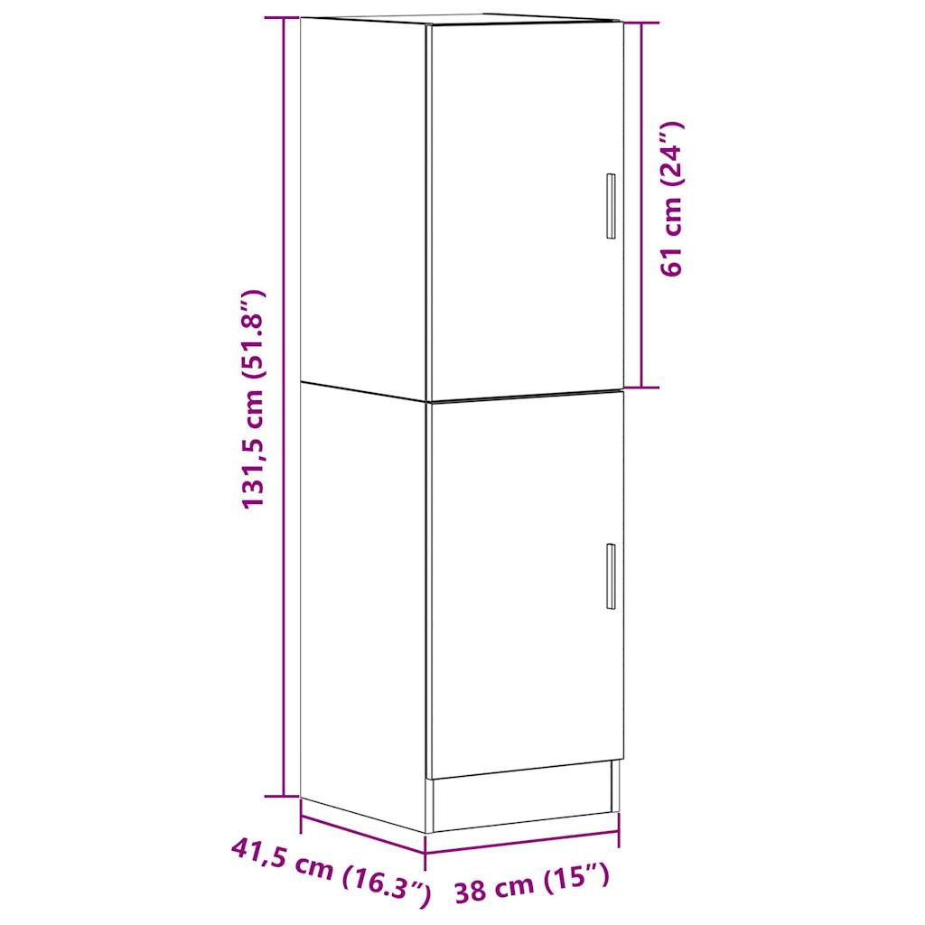 Kitchen Cabinet Black 38x41.5x131.5 cm Engineered Wood