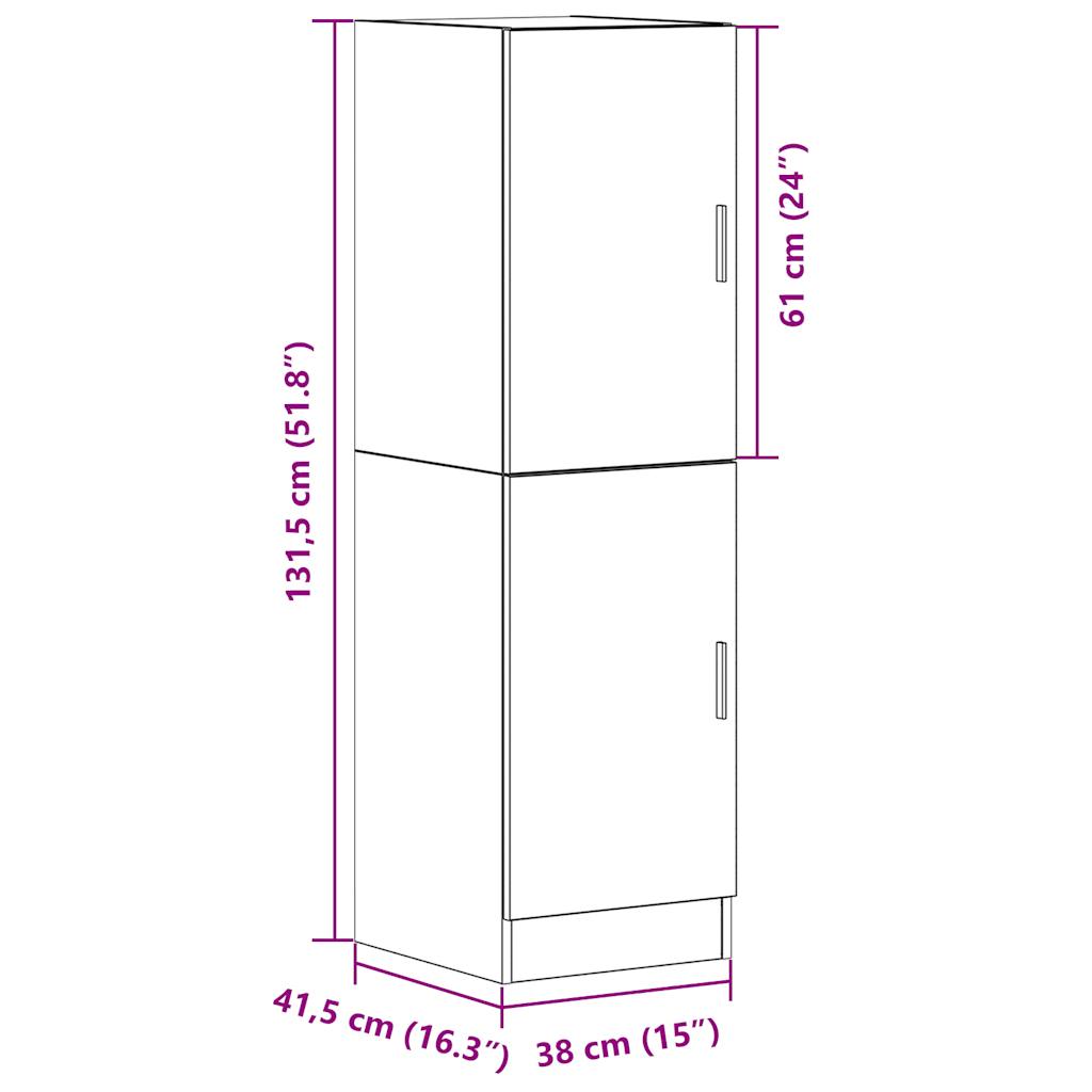 Kitchen Cabinet Smoked Oak 38x41.5x131.5 cm Engineered Wood