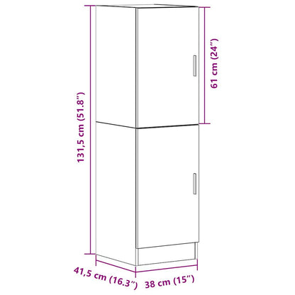 Kitchen Cabinet Smoked Oak 38x41.5x131.5 cm Engineered Wood