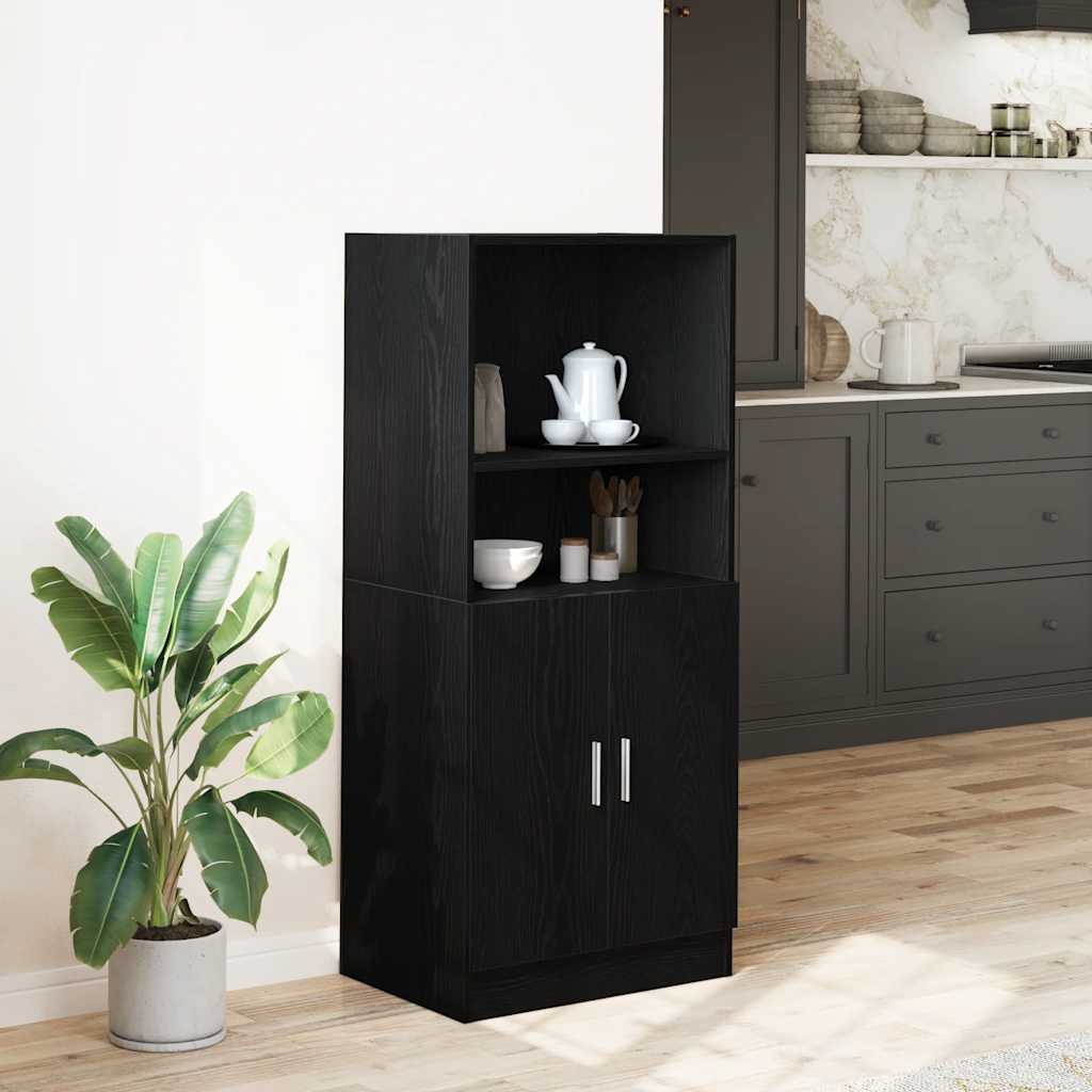 Kitchen Cabinet Black 57x41.5x131.5 cm Engineered Wood