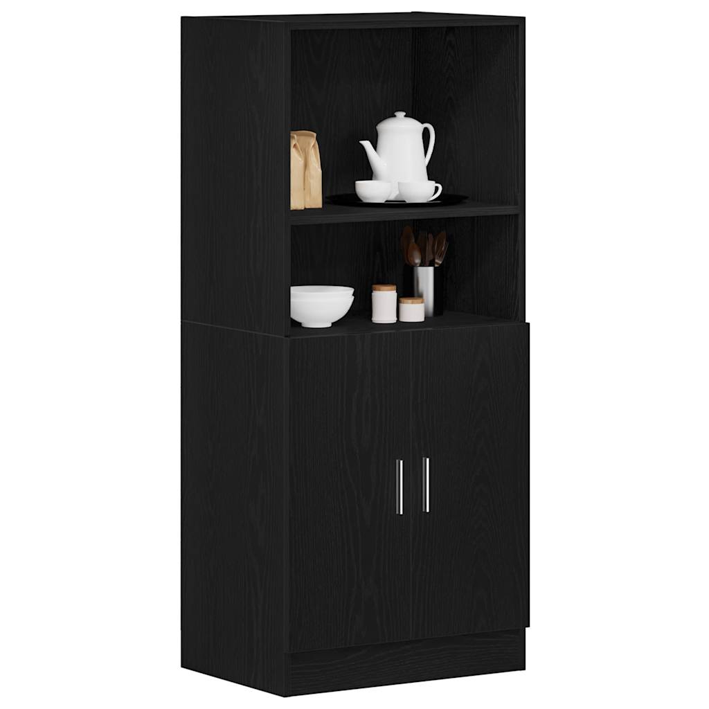 Kitchen Cabinet Black 57x41.5x131.5 cm Engineered Wood