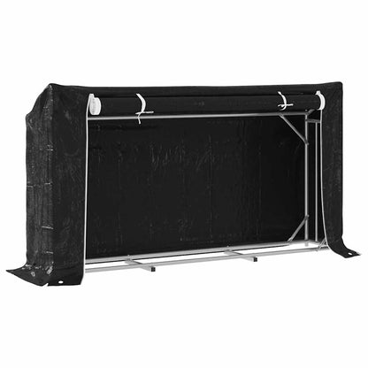 Firewood Rack with Rain Cover 200.5x41x110.5 cm Galvanised Steel