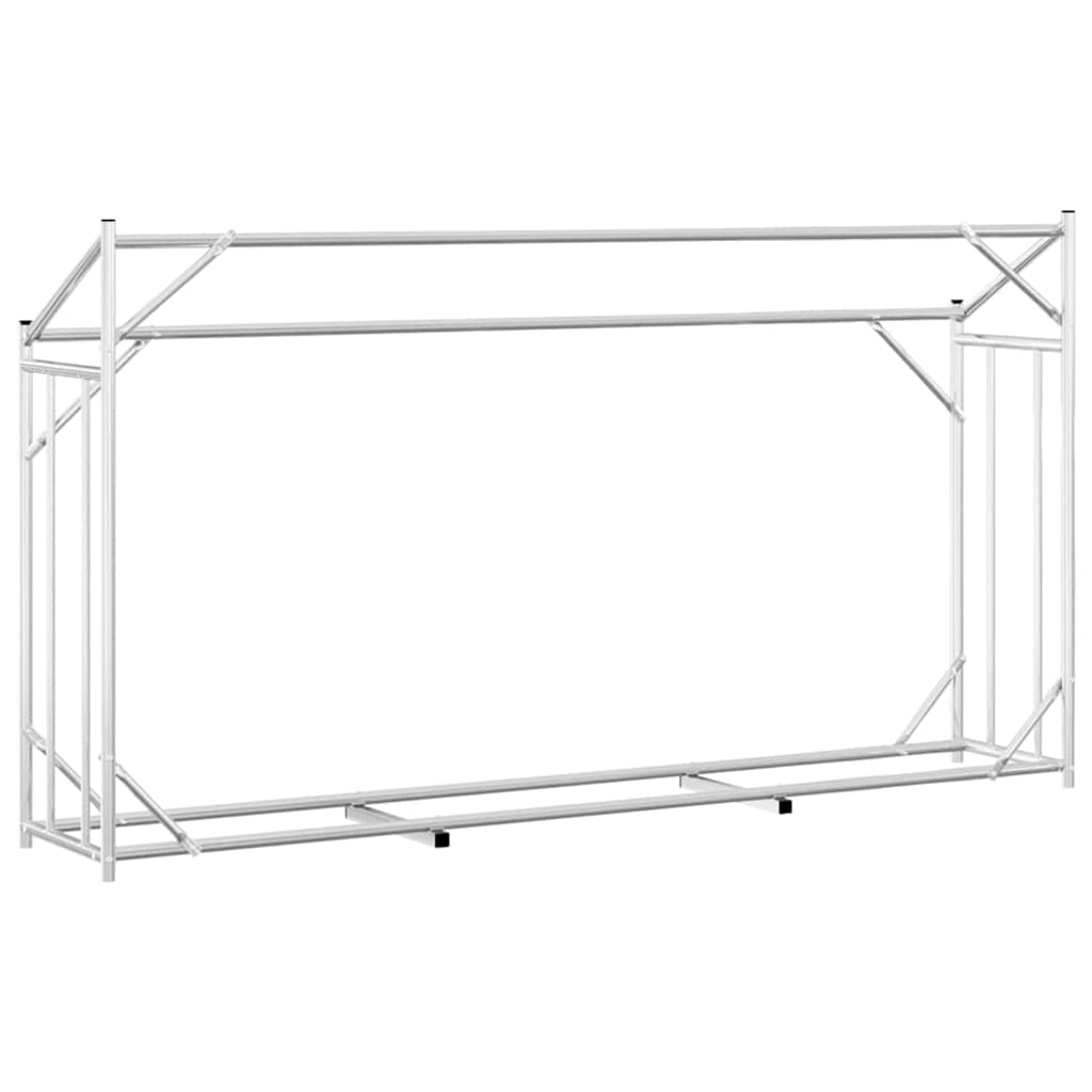 Firewood Rack with Rain Cover 200.5x41x110.5 cm Galvanised Steel