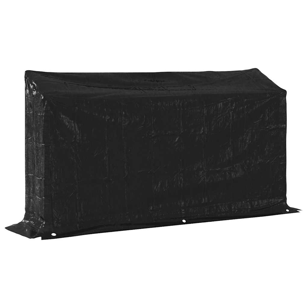 Firewood Rack with Rain Cover 200.5x41x110.5 cm Galvanised Steel