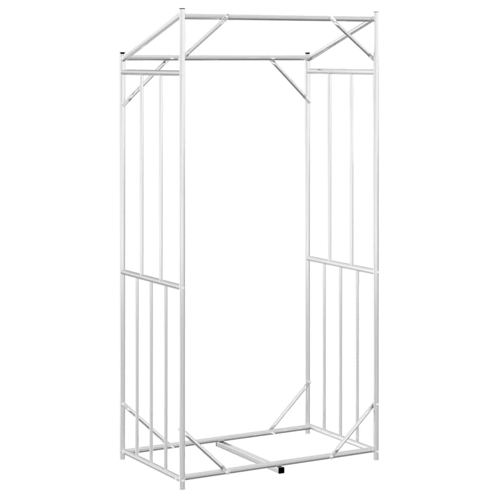 Firewood Rack with Rain Cover 100x60x200 cm Galvanised Steel