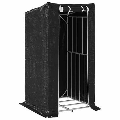 Firewood Rack with Rain Cover 100x100x200 cm Galvanised Steel