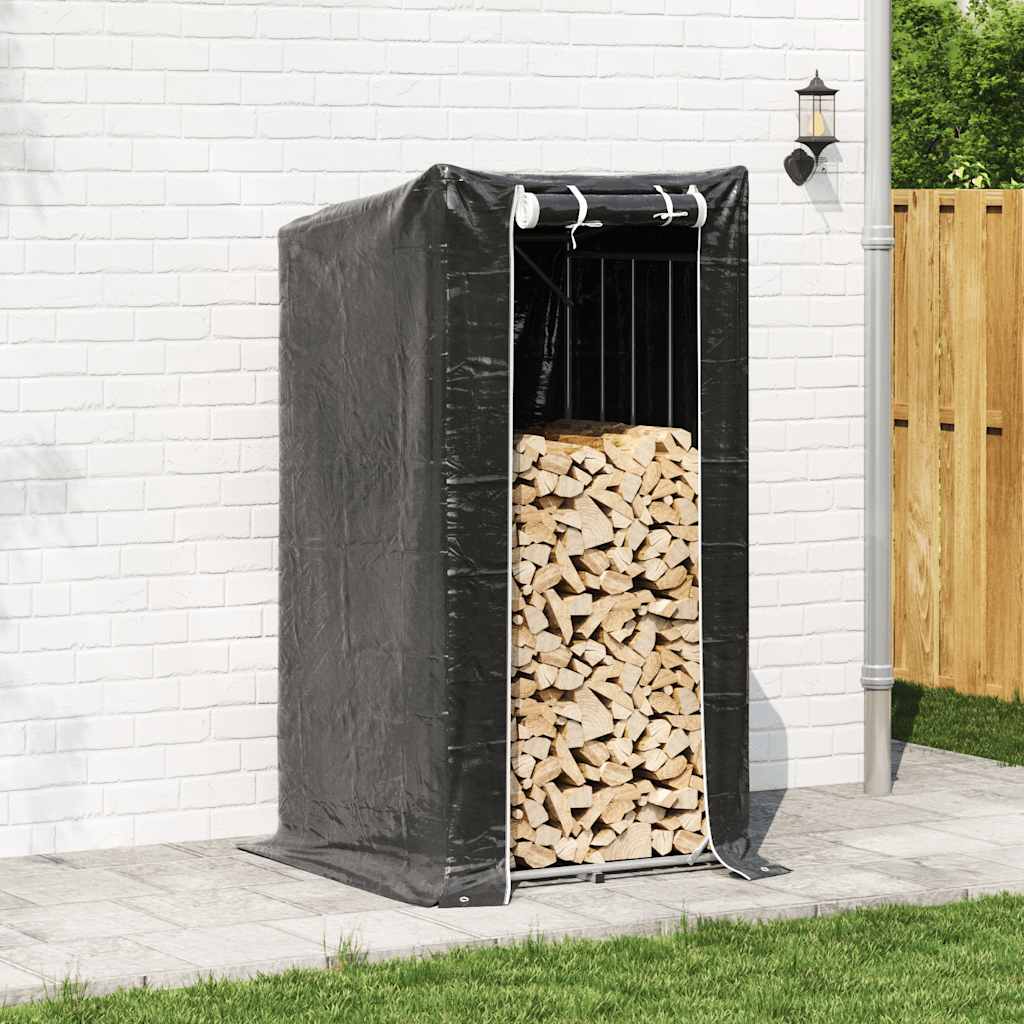 Firewood Rack with Rain Cover 100x100x200 cm Galvanised Steel