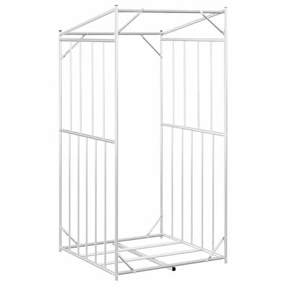 Firewood Rack with Rain Cover 100x100x200 cm Galvanised Steel