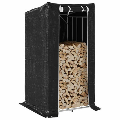 Firewood Rack with Rain Cover 100x100x200 cm Galvanised Steel