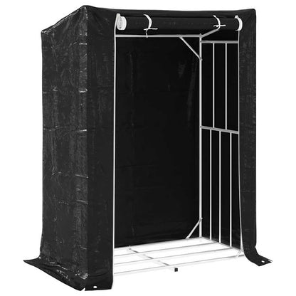 Firewood Rack with Rain Cover 150x80x200 cm Galvanised Steel