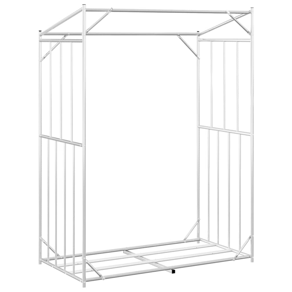 Firewood Rack with Rain Cover 150x80x200 cm Galvanised Steel