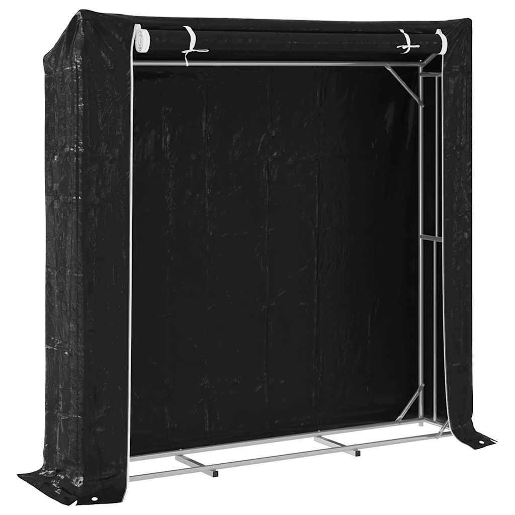 Firewood Rack with Rain Cover 200x40x200 cm Galvanised Steel