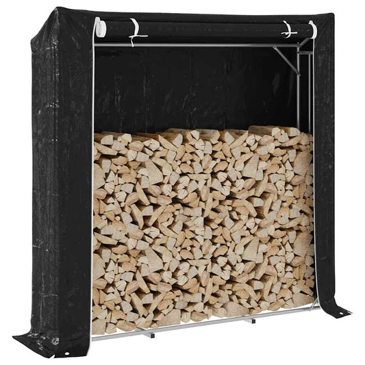 Firewood Rack with Rain Cover 200x40x200 cm Galvanised Steel